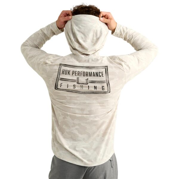 Huk Drift Performance Hoodie Long Sleeve Shirt Silver Birch Camo S - Precision Shot Firearms