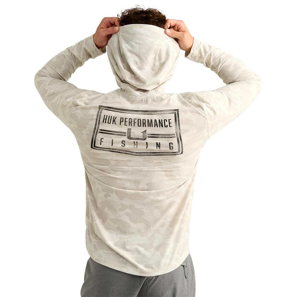 Huk Drift Performance Hoodie Long Sleeve Shirt Silver Birch Camo 2XL - Precision Shot Firearms