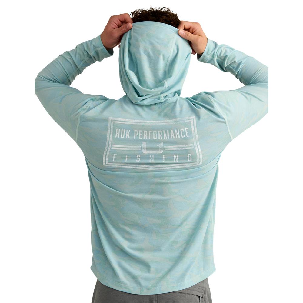 Huk Drift Performance Hoodie Long Sleeve Shirt Heron Blue 2XL - Precision Shot Firearms