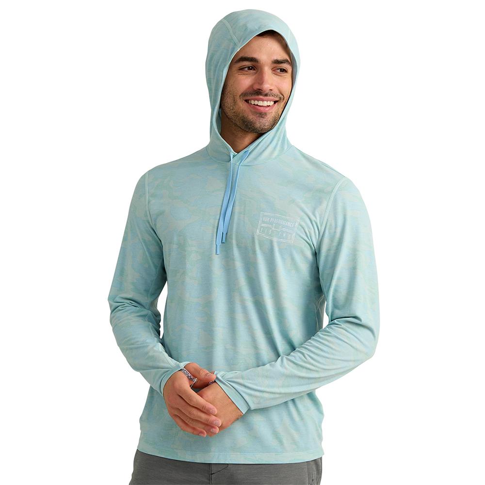 Huk Drift Performance Hoodie Long Sleeve Shirt Heron Blue 2XL - Precision Shot Firearms