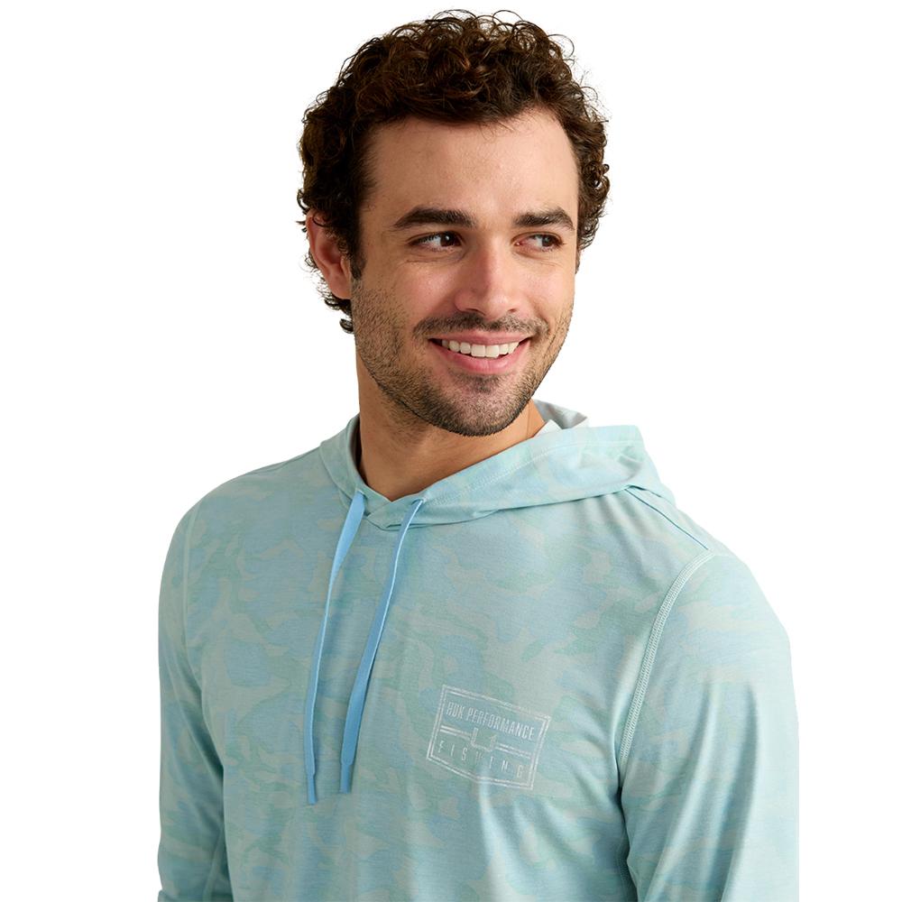 Huk Drift Performance Hoodie Long Sleeve Shirt Heron Blue 2XL - Precision Shot Firearms