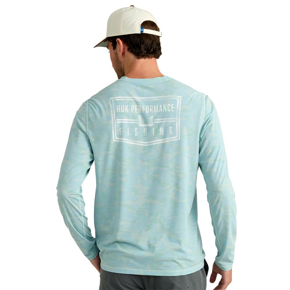 Huk Drift Performance Long Sleeve Shirt Heron Blue L - Precision Shot Firearms