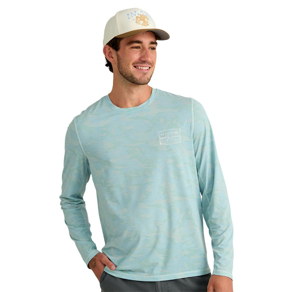Huk Drift Performance Long Sleeve Shirt Heron Blue L - Precision Shot Firearms