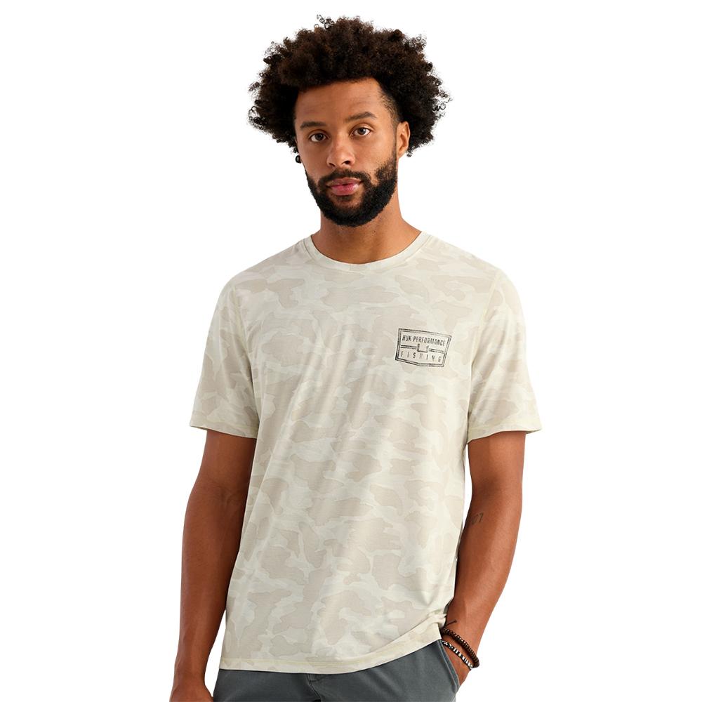 Huk Drift Performance Short Sleeve Shirt Silver Birch Camo S - Precision Shot Firearms