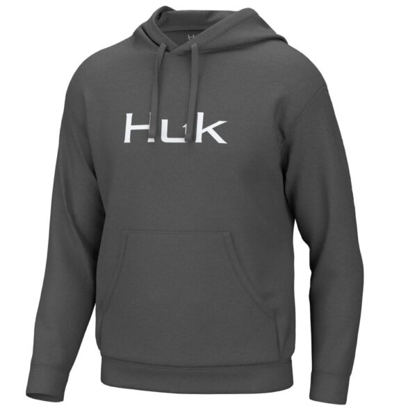 Huk Huk'd Up Logo Long Sleeve Hoodie Volcanic Ash M - Precision Shot Firearms