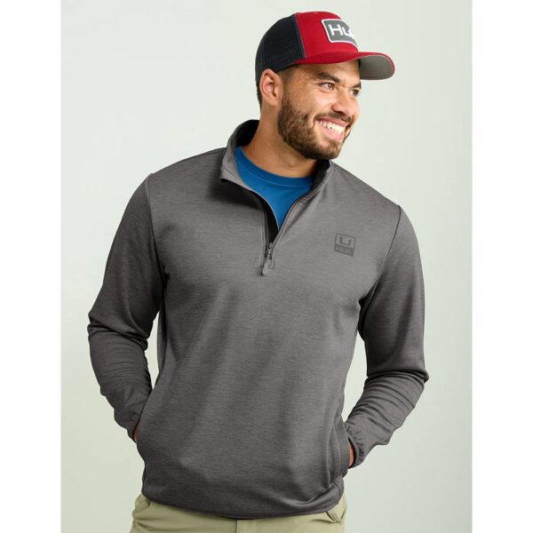 Huk Coldfront & Performance 1/4 Zip Long Sleeve Shirt Volcanic Ash Heather M - Precision Shot Firearms