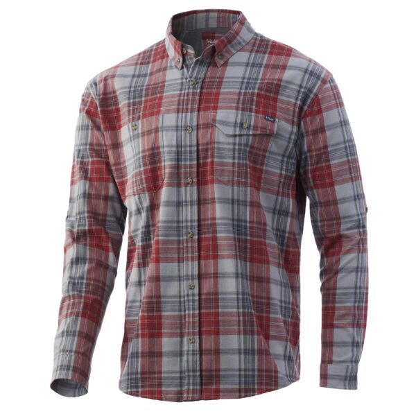 Huk Rutledge Fishing Flannel Volcanic Ash XL - Precision Shot Firearms
