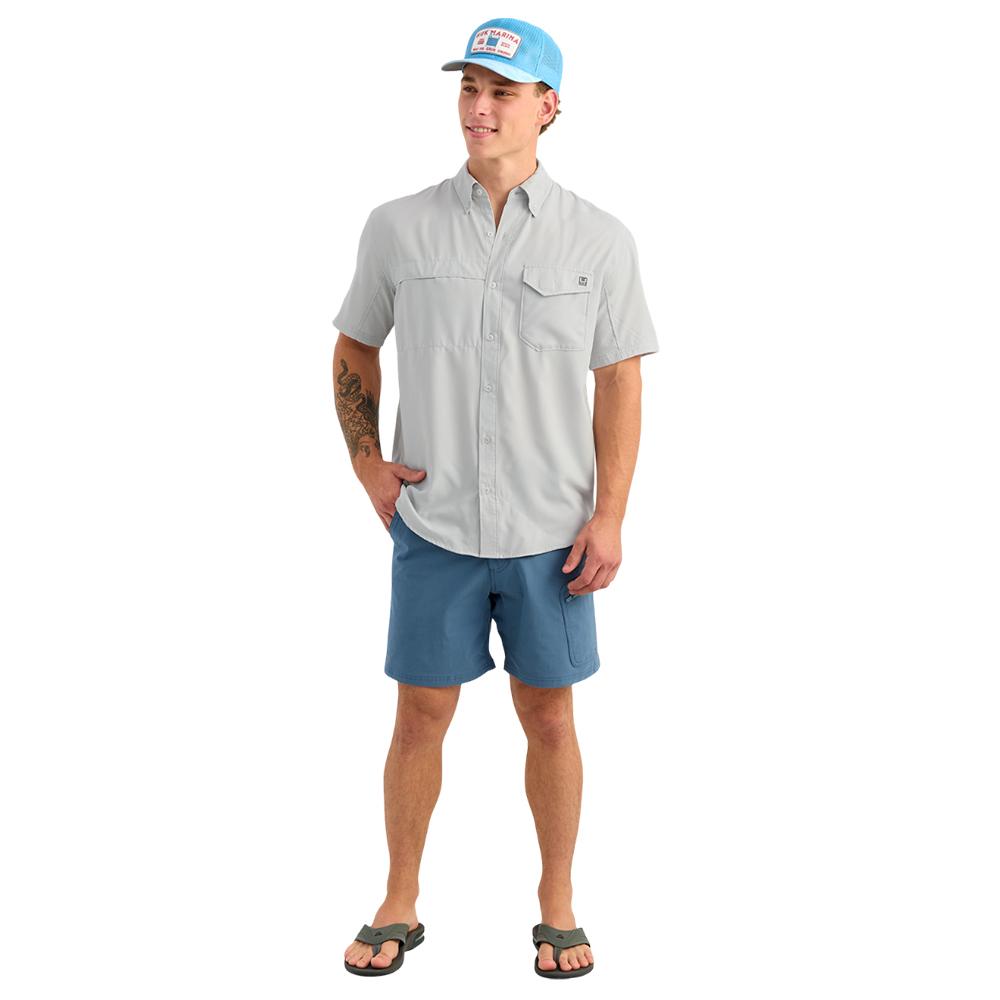 Huk Tide Point Short Sleeve Button Down Shirt Seagull S - Precision Shot Firearms