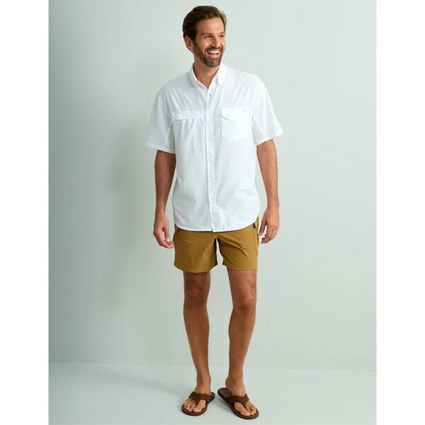 Huk Tide Point Short Sleeve Button Down Shirt White M - Precision Shot Firearms