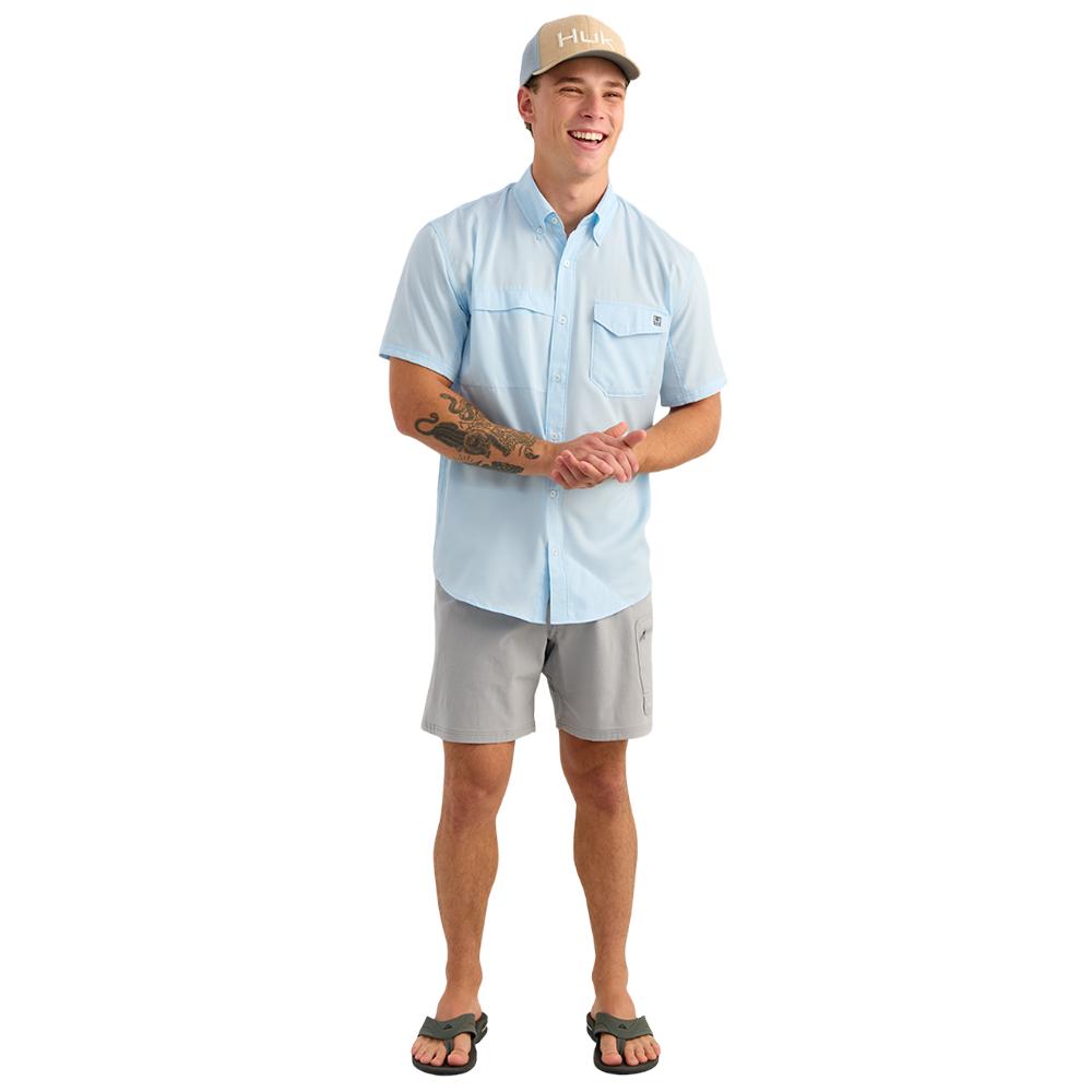 Huk Tide Point Short Sleeve Button Down Shirt Coastal Drift 2XL - Precision Shot Firearms