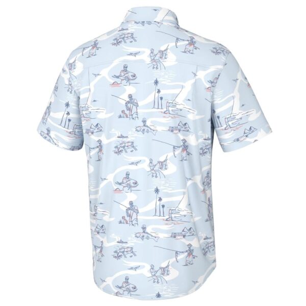 Huk Fish Bones Kona Short Sleeve Shirt Ice Water M - Precision Shot Firearms
