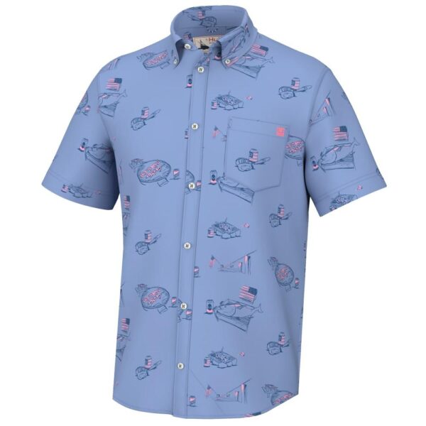 Huk Americookin Kona Short Sleeve Shirt Quiet Harbor XL - Precision Shot Firearms