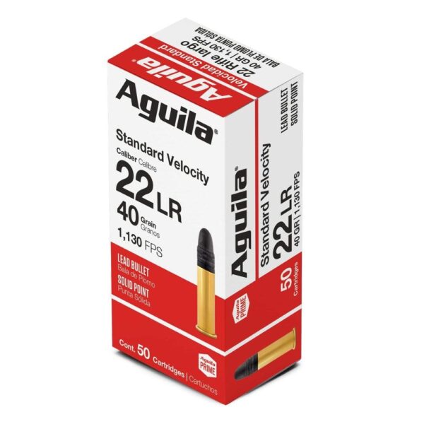 Aguila Standard Velocity Rimfire Ammunition .22 LR 40 gr LRN 1130 fps 50/ct - Precision Shot Firearms
