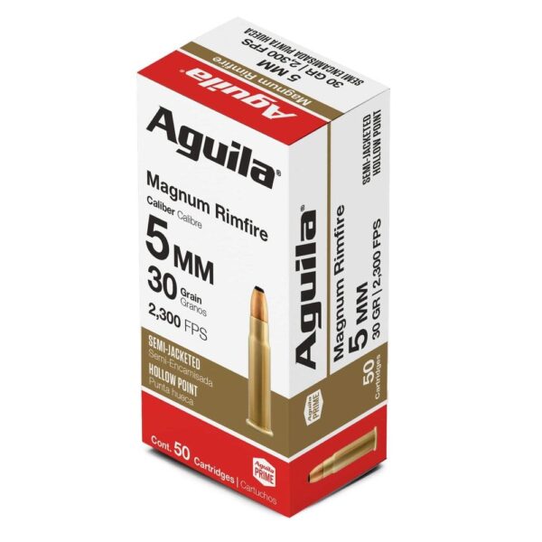Aguila Remington Rimfire Ammuntion 5mm RFM 30 gr SP 2300 fps 50/ct - Precision Shot Firearms
