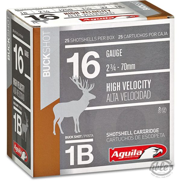 Aguila High Velocity Shotshells 16 ga 2-3/4" 1-1/8oz 1250 fps #1 Buck 25/ct - Precision Shot Firearms