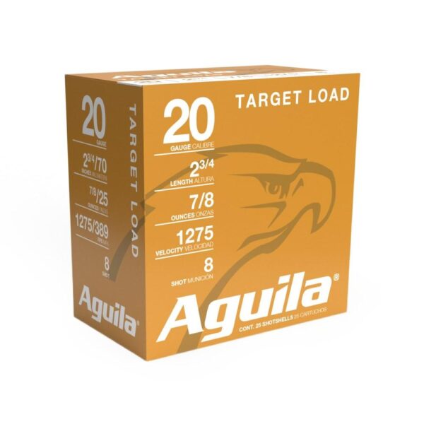 Aguila Target Shotshells 20 ga 2-3/4" 7/8oz 1275 fps #8 25/ct - Precision Shot Firearms