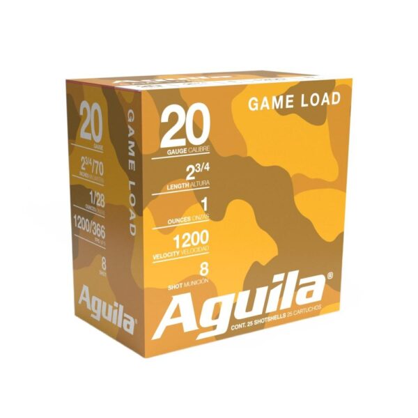 Aguila High Velocity Shotshells 20 ga 2-3/4" 1oz 1220 fps #8 25/ct - Precision Shot Firearms