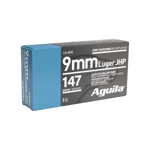 Aguila Handgun Ammunition 9mm Luger 147gr JHP 1000 fps 50/ct - Precision Shot Firearms