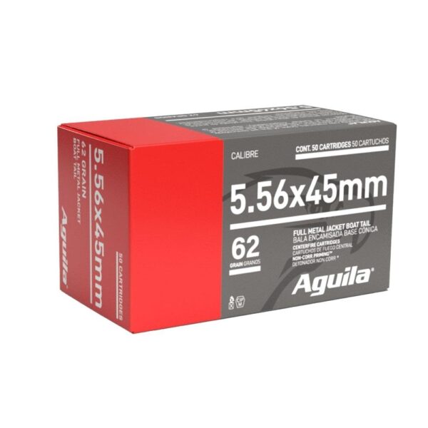Aguila Rifle Ammunition 5.56mm 62gr FMJBT 3150 fps 1000/ct Case - Precision Shot Firearms