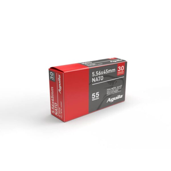 Aguila 5.56mm NATO Rifle Ammunition 5.56mm 55 Grain FMJ 3164 fps 30/ct - Precision Shot Firearms