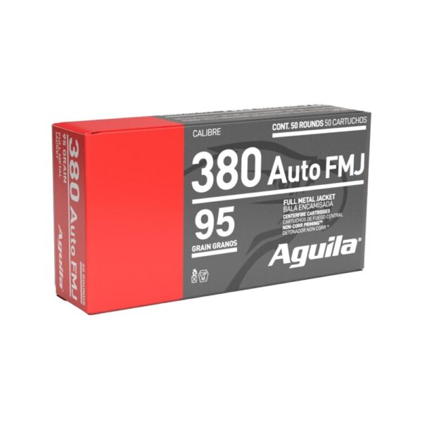 Aguila Handgun Ammuntion .380 Auto 95 gr. FMJ 945 fps 50/ct - Precision Shot Firearms