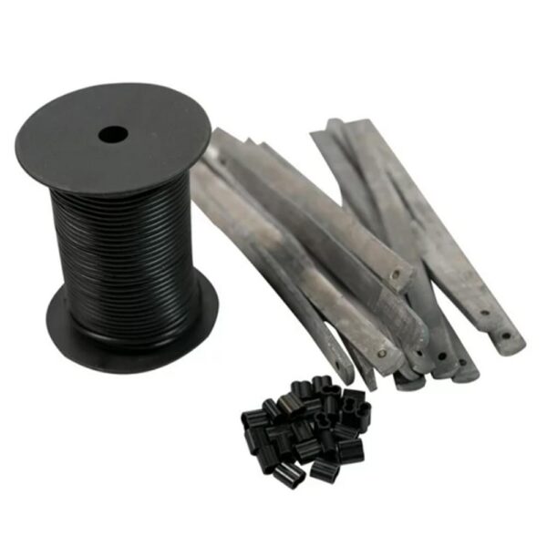 Zink Decoy Rigging Kit with 200' PVC Decoy Line 4 oz Strap Weights (12) Line Crimps (24) - Precision Shot Firearms