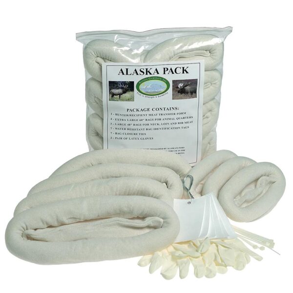 Alaska Game Bag Alaska Pack Large Game 7/ct Bags with Tag Ties and Gloves - Precision Shot Firearms