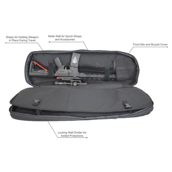 Advance Warrior Solutions Frame 36" Rifle Case with Backpack Strap Black with Grey - Precision Shot Firearms