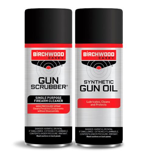 Birchwood Casey Gun Scrubber & Synthetic Gun Oil Combo Pack 1.25 fl oz Each - Precision Shot Firearms