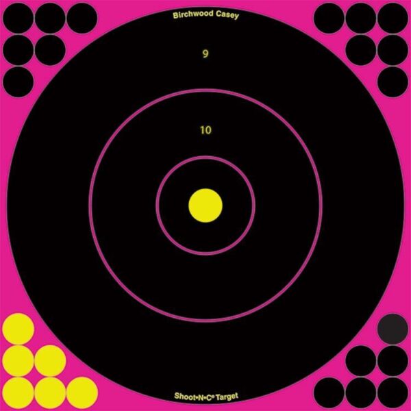 Birchwood Casey Shoot-N-C Pink Reactive Targets 12" 5/Pack - Precision Shot Firearms
