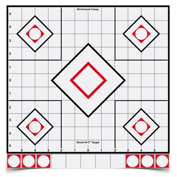 Birchwood Casey Shoot-N-C White/Black Sight-In Target - 5-12" Targets 55 Pasters - Precision Shot Firearms