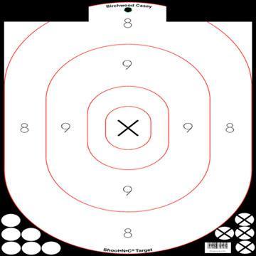 Birchwood Casey Shoot-N-C 12" x 18" White/Black Silhouette - 5/Pack 90 Pasters - Precision Shot Firearms