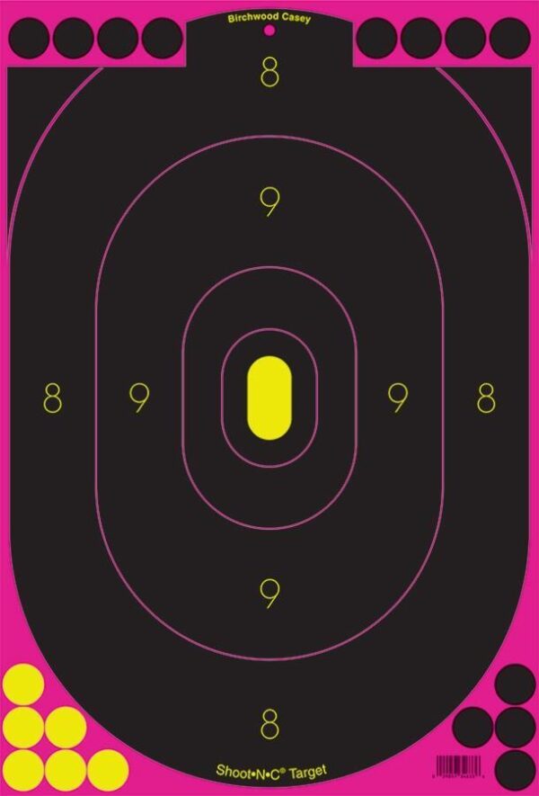 Birchwood Casey Shoot-N-C Pink Reactive Targets 12"x18" 5/Pack - Precision Shot Firearms