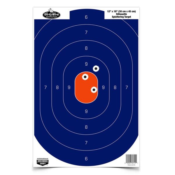 Birchwood Casey Dirty Bird Silhouette Target - 12"x18" Blue/Orange 8 Pack - Precision Shot Firearms