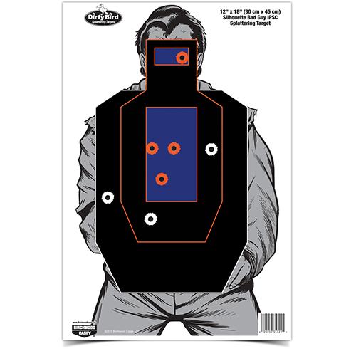 Birchwood Casey Dirty Bird 12" x 18" Bad Guy IPSC Silhouette Target - 8 ct. - Precision Shot Firearms