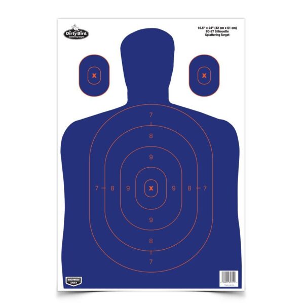 Birchwood Casey Dirty Bird BC-27 Silhouette Target - 16.5"x24" Blue/Orange 3 Pack - Precision Shot Firearms