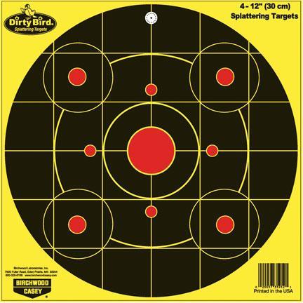 Birchwood Casey Dirty Bird Bulls-Eye Sight-In Targets - 12" Round 4/Pack - Precision Shot Firearms