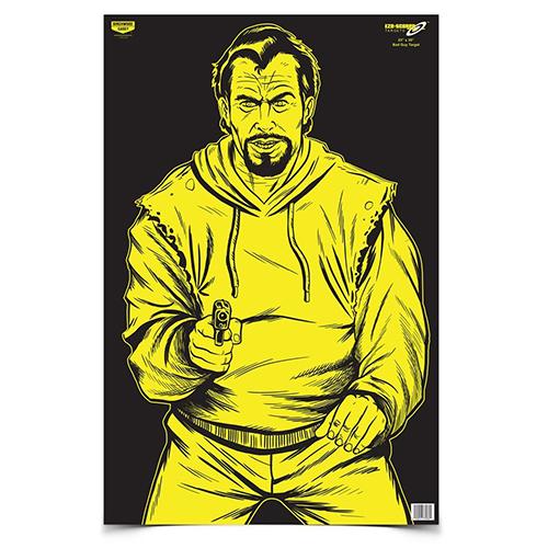 Birchwood Casey EZE-Scorer 23" x 35" BC Bad Guy Black/Yellow - 5/ct Paper Folded - Precision Shot Firearms