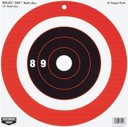 Birchwood Casey Rigid Paper DH Bulls-Eye Target - 12" 10/Pack - Precision Shot Firearms