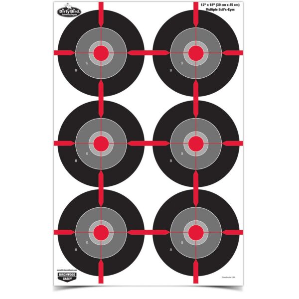 Birchwood Casey Dirty Bird 12"x18" Splatter Target Multiple Bull's Eye - 100/ct - Precision Shot Firearms