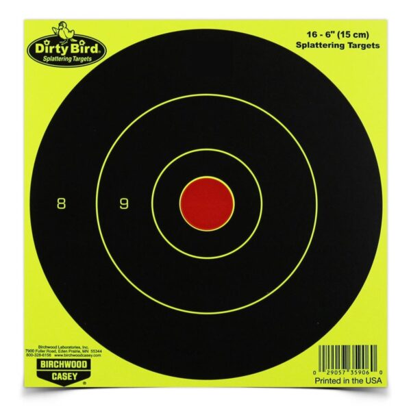 Birchwood Casey Dirty Bird 6" Yellow Bull's Eye Targets 100/ct - Precision Shot Firearms