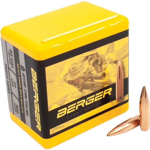 Berger Match Grade Tactical Bullets .22 cal .224" 77 gr OTM TACTICAL 100/box - Precision Shot Firearms