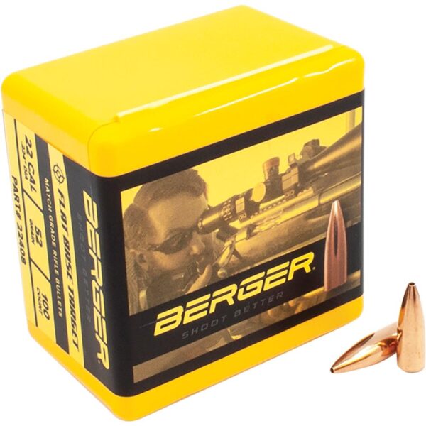 Berger Match Grade Target Bullets .22 cal .224" 52 gr FB TARGET 100/box - Precision Shot Firearms
