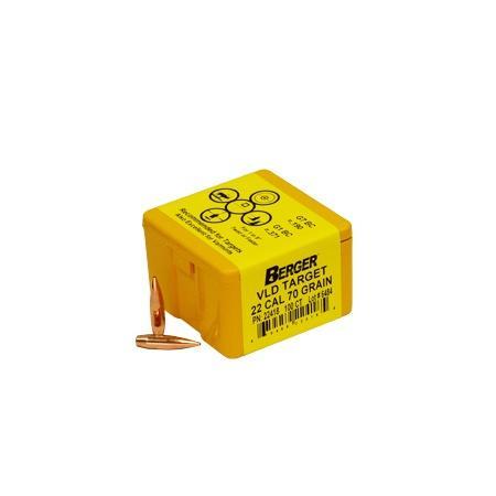 Berger Match Grade Target Bullets .22 cal .224" 70 gr VLD TARGET 100/box - Precision Shot Firearms