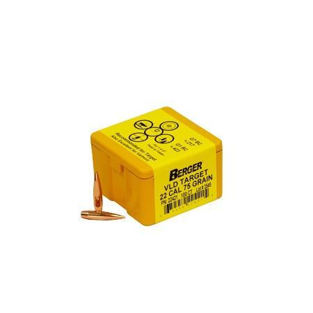 Berger Match Grade Target Bullets .22 cal .224" 75 gr VLD TARGET 100/box - Precision Shot Firearms