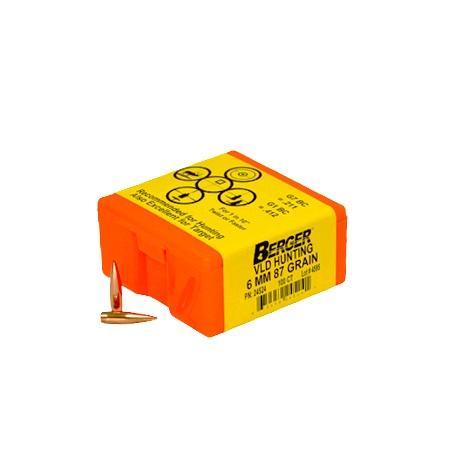 Berger Match Grade Hunting Bullets 6mm .243" 87 gr VLD HUNTER 100/box - Precision Shot Firearms