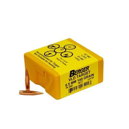Berger Match Grade Target Bullets 6.5mm .264" 140 gr VLD TARGET 100/box - Precision Shot Firearms