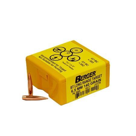 Berger Match Grade Target Bullets 6.5mm .264" 140 gr BT TARGET 100/box - Precision Shot Firearms