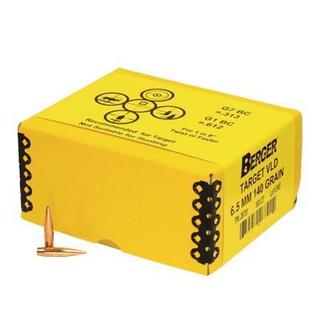Berger Match Grade Target Bullets 6.5mm .264" 140 gr VLD TARGET 500/ct - Precision Shot Firearms