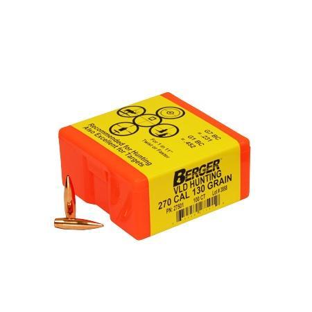 Berger Match Grade Hunting Bullets .270 cal .277" 130 gr VLD HUNTER 100/box - Precision Shot Firearms